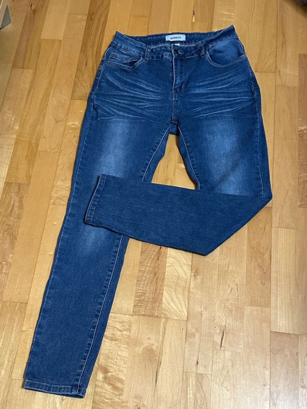 BAMBOO Dark Blue Women's Stretch Skinny Jeans